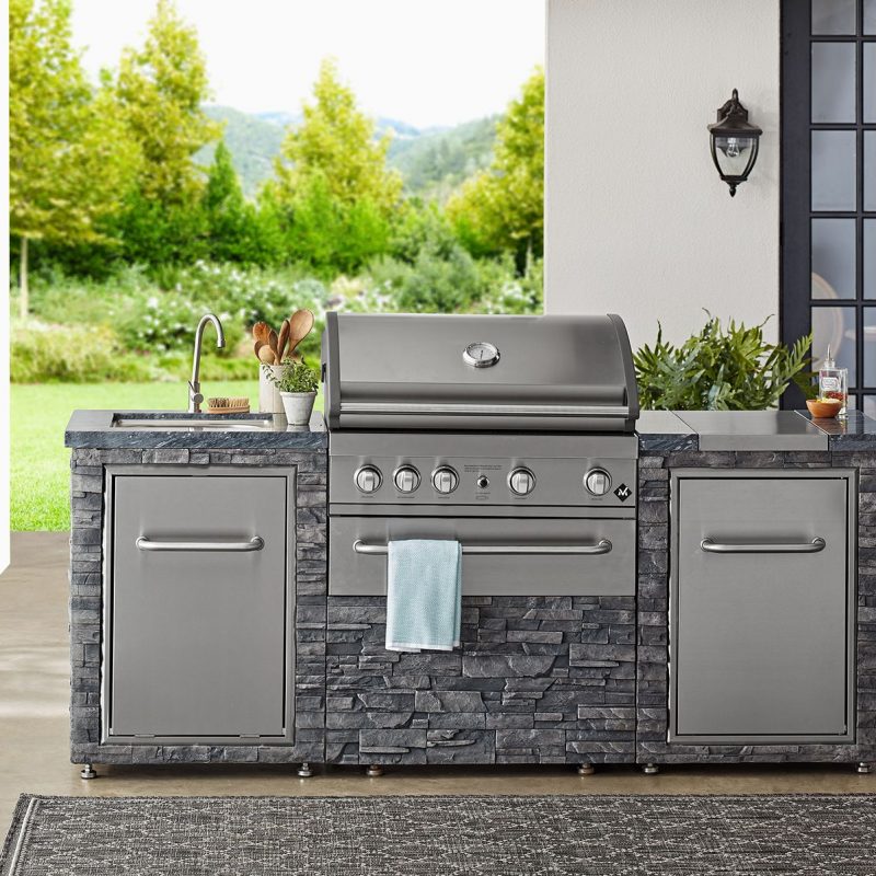 מטבח חוץ סטון איילנד בשילוב גרנדהול נירוסטה - GRANDHALL GTI4 ELITE