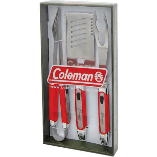 קולמן - סט כלים לגריל ידית אדומה