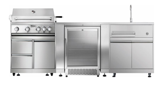 מטבח חוץ תור גריל כיור ומקרר – THOR