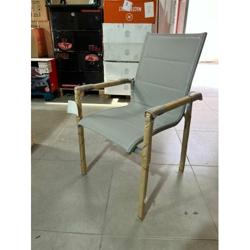 כיסא אלומיניום ריפוד כפול אפור בהיר דגם סביליה *עודפים*