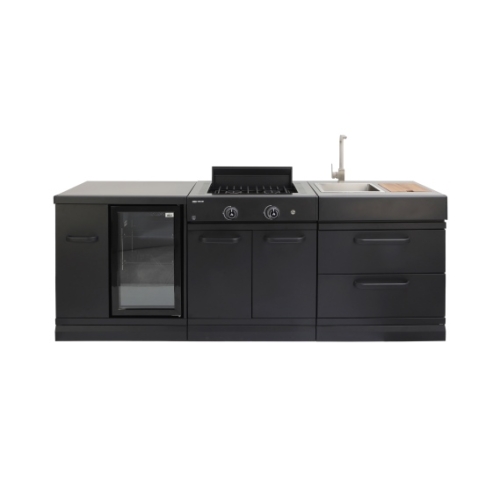 מטבח חוץ גרילר - GRLLR Sink+Fridge+Double Stove
